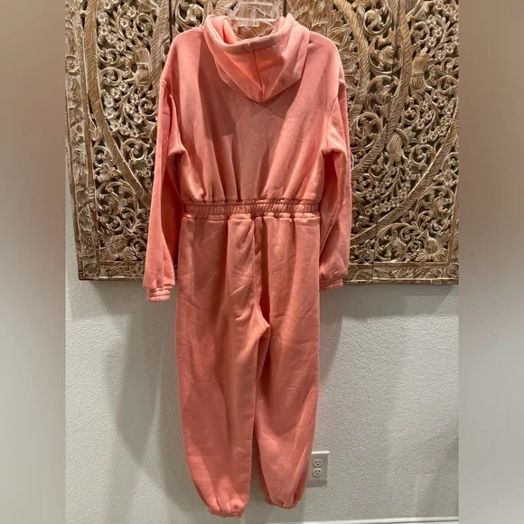 Cozypoin Fleece Jumpsuit, Zip Front, Light Pink, NWOT- size XL - Picture 4 of 12